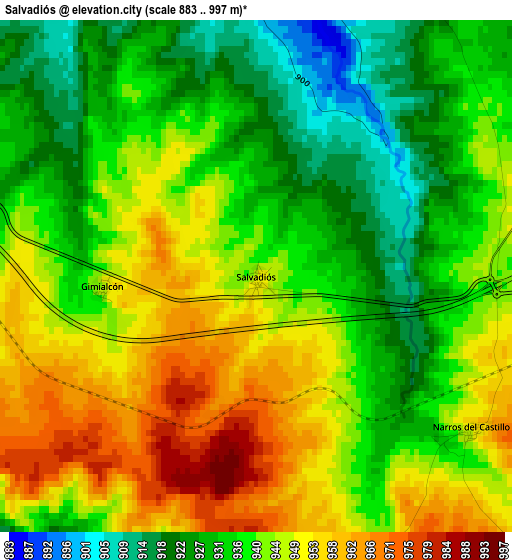 Salvadiós elevation map