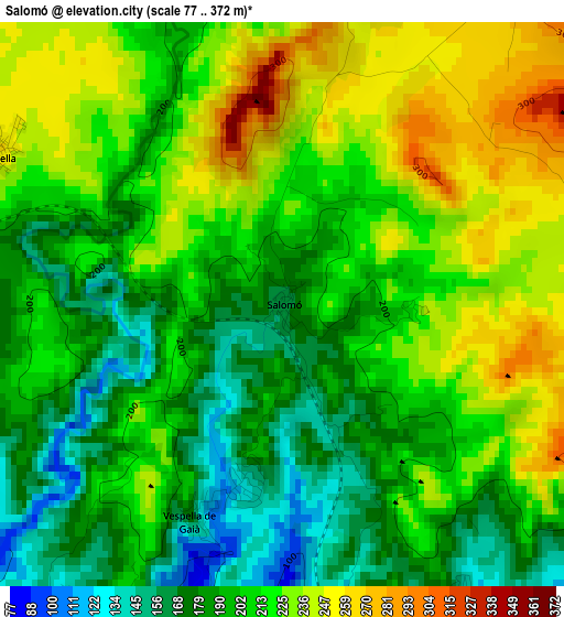 Salomó elevation map