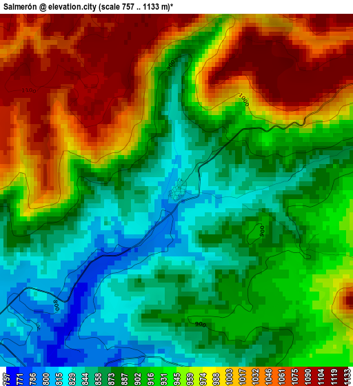 Salmerón elevation map