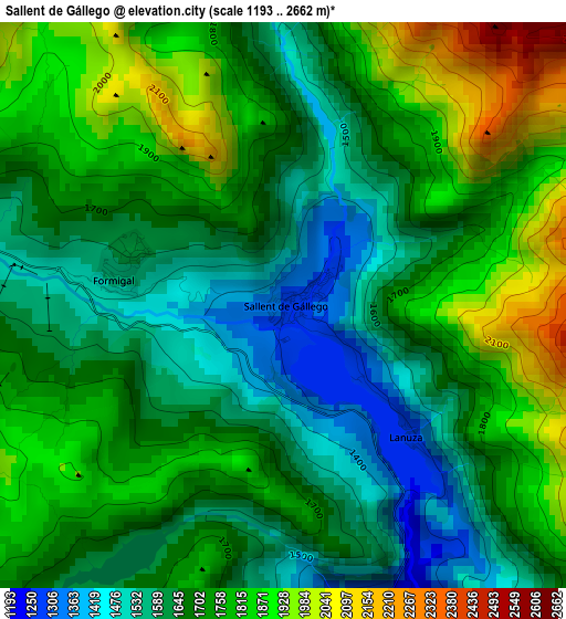 Sallent de Gállego elevation map