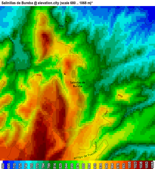 Salinillas de Bureba elevation map