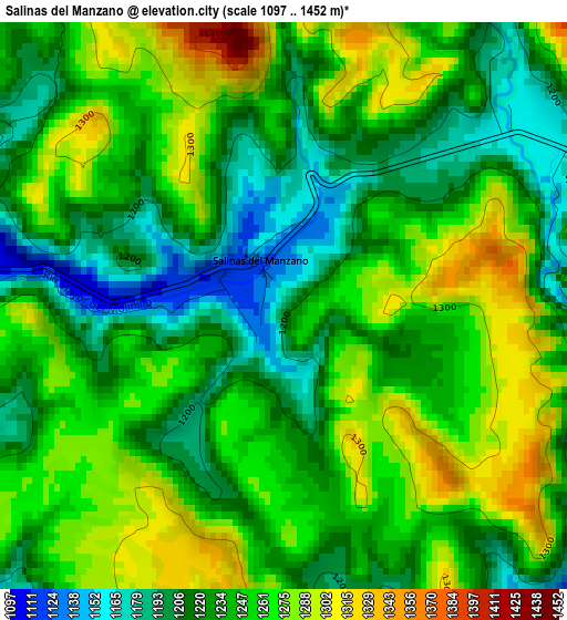 Salinas del Manzano elevation map