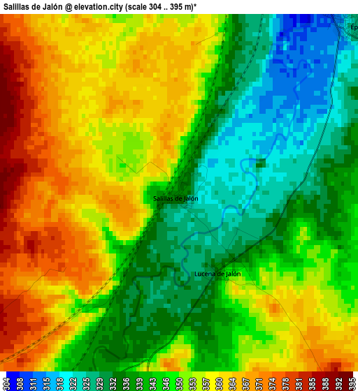 Salillas de Jalón elevation map