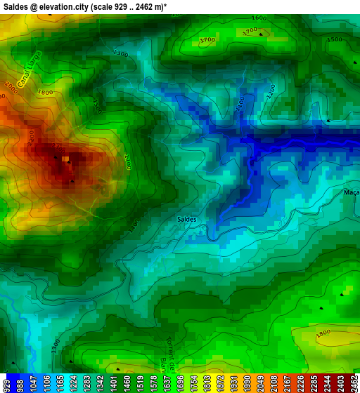 Saldes elevation map