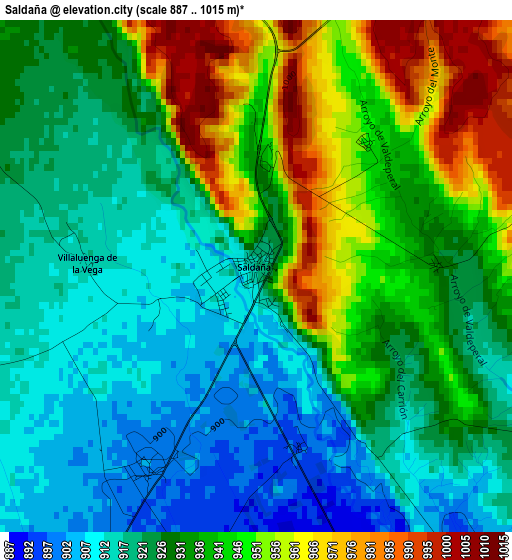 Saldaña elevation map