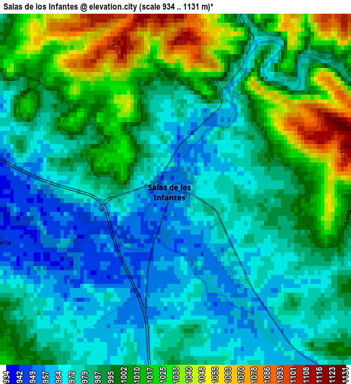 Salas de los Infantes elevation map