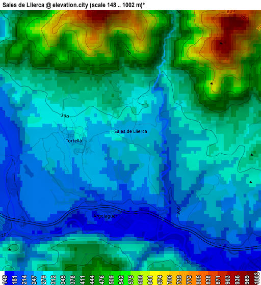 Sales de Llierca elevation map