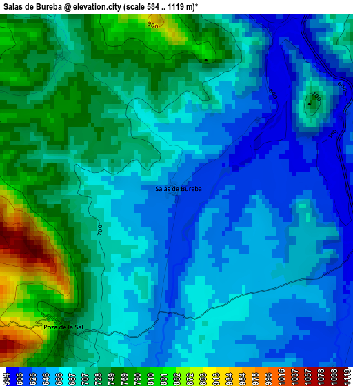 Salas de Bureba elevation map