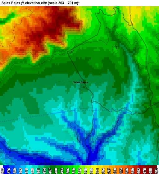 Salas Bajas elevation map