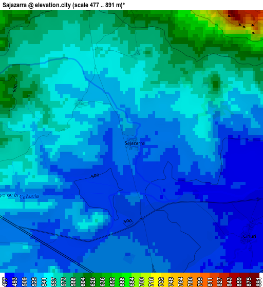 Sajazarra elevation map