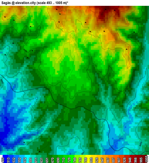 Sagàs elevation map