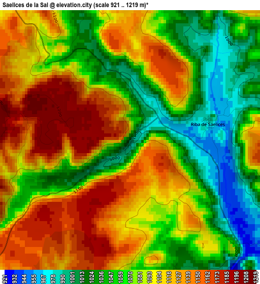 Saelices de la Sal elevation map