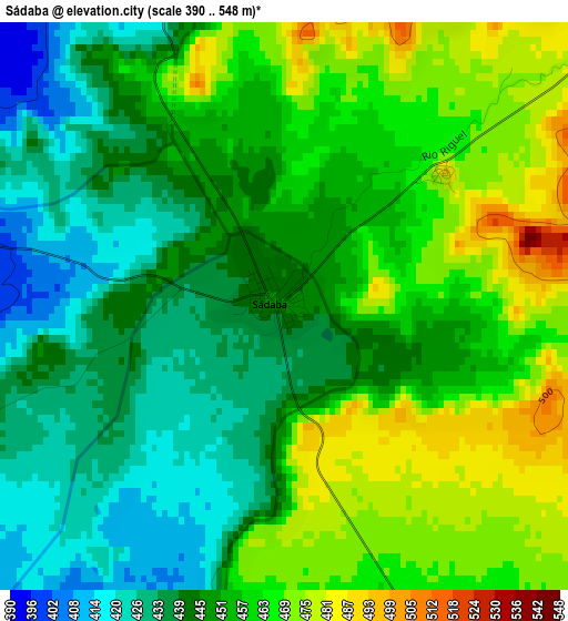 Sádaba elevation map