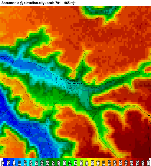 Sacramenia elevation map