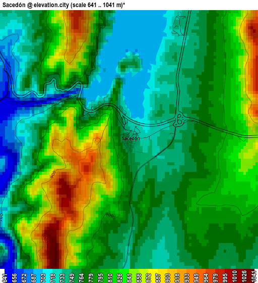 Sacedón elevation map