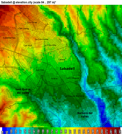 Sabadell elevation map