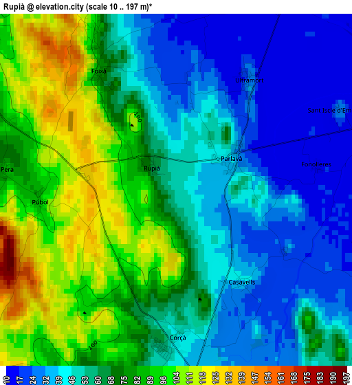 Rupià elevation map