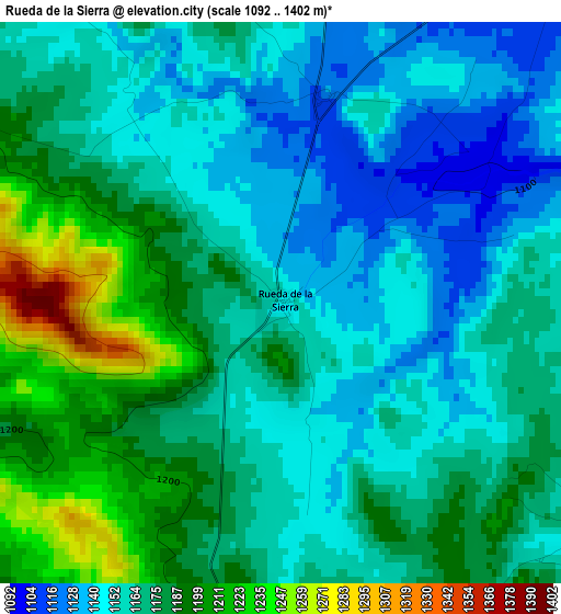 Rueda de la Sierra elevation map