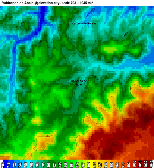 Rublacedo de Abajo elevation map