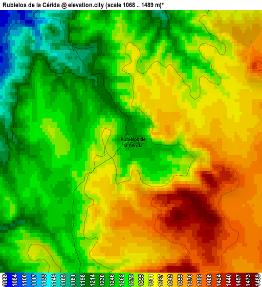 Rubielos de la Cérida elevation map