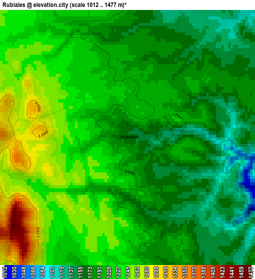 Rubiales elevation map