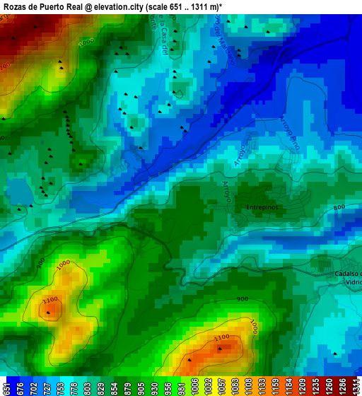 Rozas de Puerto Real elevation map