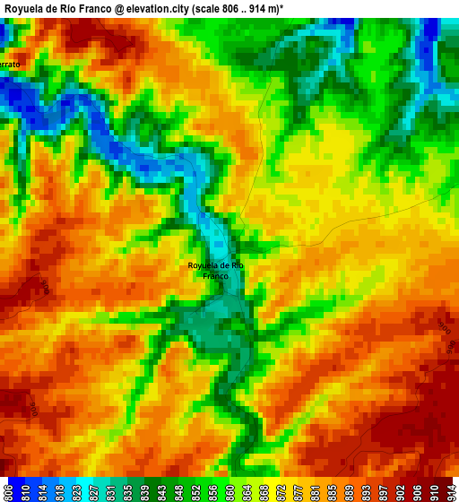 Royuela de Río Franco elevation map