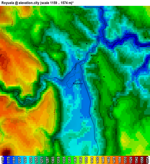 Royuela elevation map