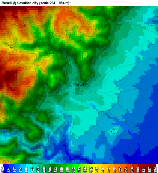 Rosell elevation map