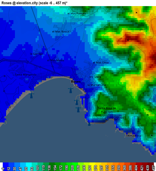 Roses elevation map