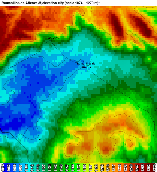 Romanillos de Atienza elevation map