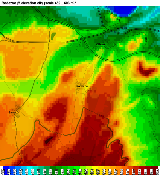 Rodezno elevation map