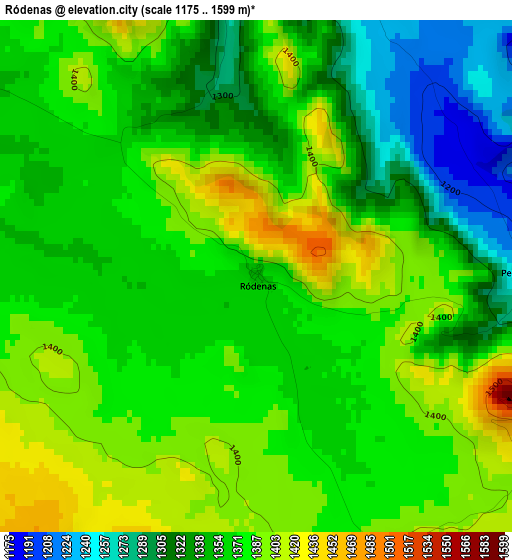 Ródenas elevation map