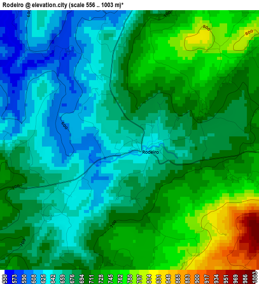 Rodeiro elevation map