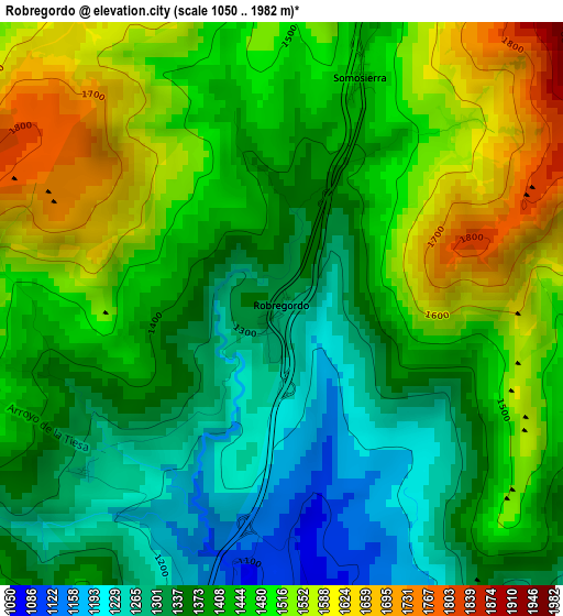 Robregordo elevation map