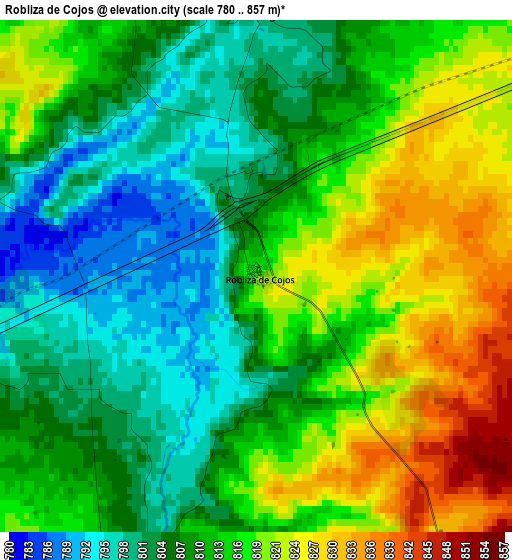 Robliza de Cojos elevation map