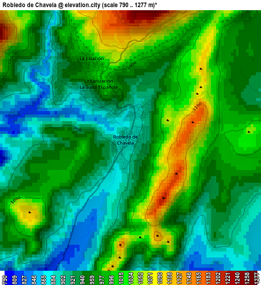 Robledo de Chavela elevation map