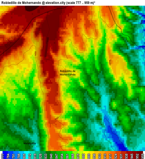 Robledillo de Mohernando elevation map