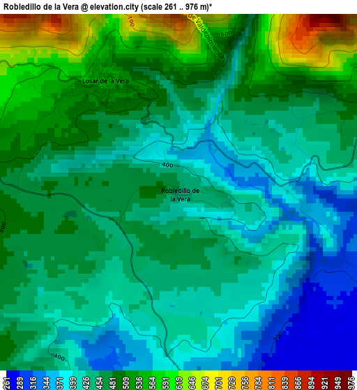 Robledillo de la Vera elevation map