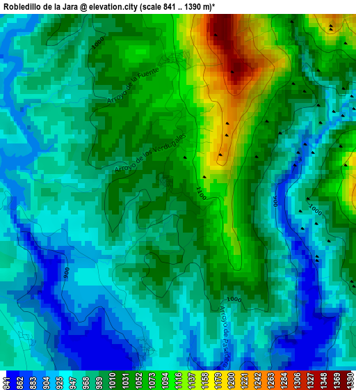 Robledillo de la Jara elevation map