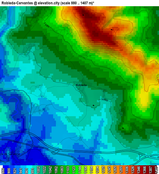 Robleda-Cervantes elevation map