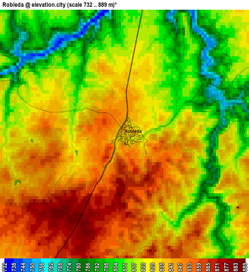 Robleda elevation map