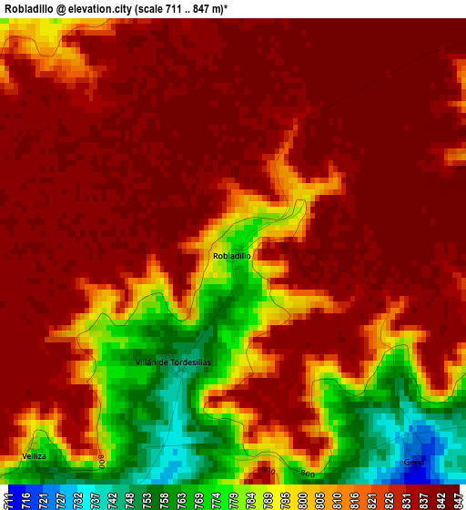 Robladillo elevation map