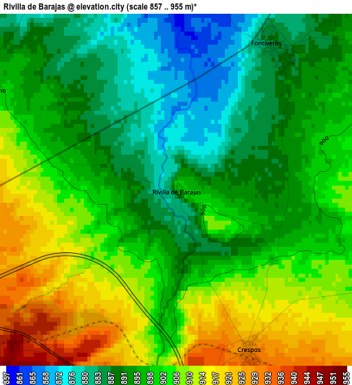 Rivilla de Barajas elevation map