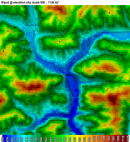 Ripoll elevation map