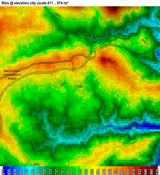 Riós elevation map