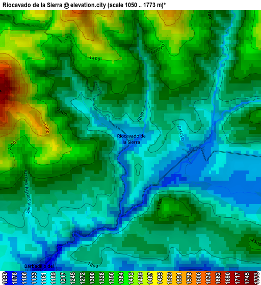 Riocavado de la Sierra elevation map