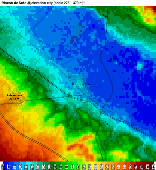 Rincón de Soto elevation map