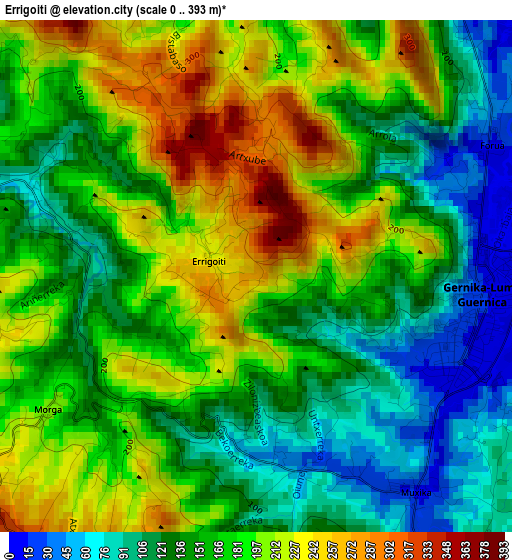 Errigoiti elevation map