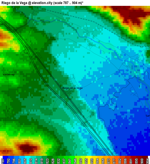 Riego de la Vega elevation map